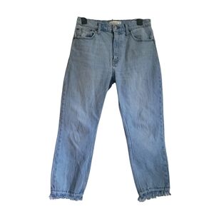 Abercrombie & Fitch high rise Mom jeans,distressed,raw frayed hem,28